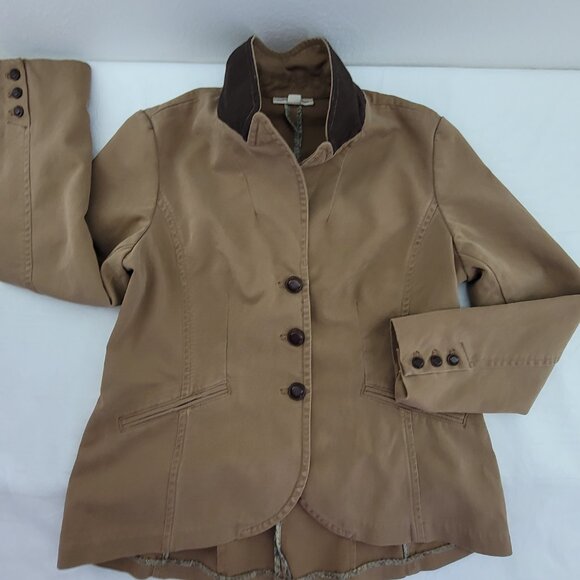 Coldwater Creek Jacket Womens 14 Brown Riding Blazer Leather Buttons Equestrian - Picture 9 of 14